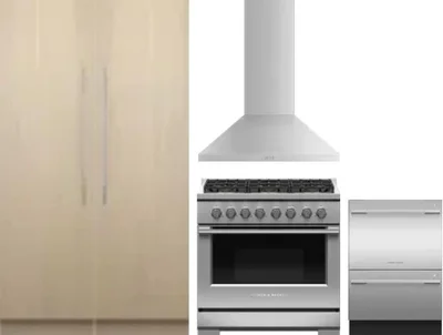 5 Piece Package Includes Refrigerator, Freezer, Range, Hood And Dishwasher